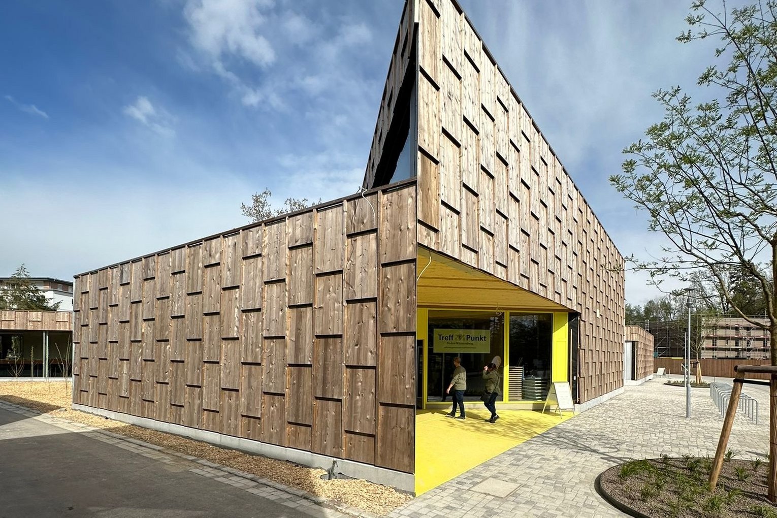 Kindergarten Wangen im Allgäu Ein neugebauter Kindergarten mit Fassade aus Holz